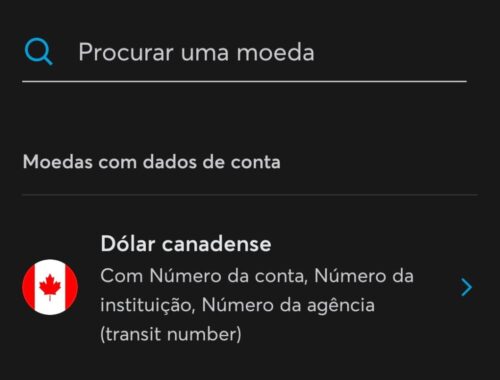 Cartões e contas internacionais